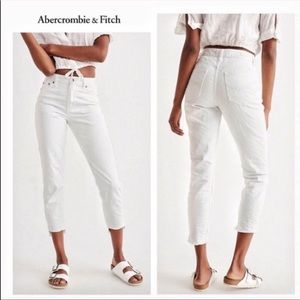 Abercrombie & Fitch A&F Girlfriend High Rise Jeans White SZ 31 NWT
